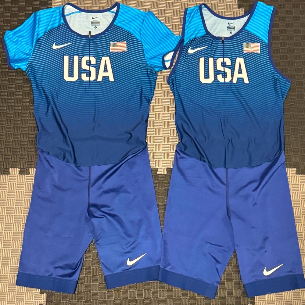 TWO Authentic Team USA Nike Rio Men’s Olympic Track and Field Speedsuit Singlet
